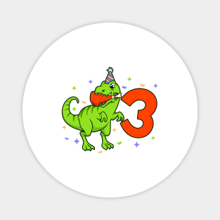 I am 3 with TREX - boy birthday 3 years old Magnet